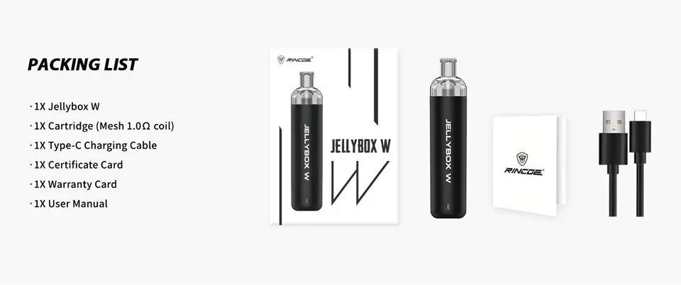 Jellybox W Pod System Kit | 700mAh 15W package