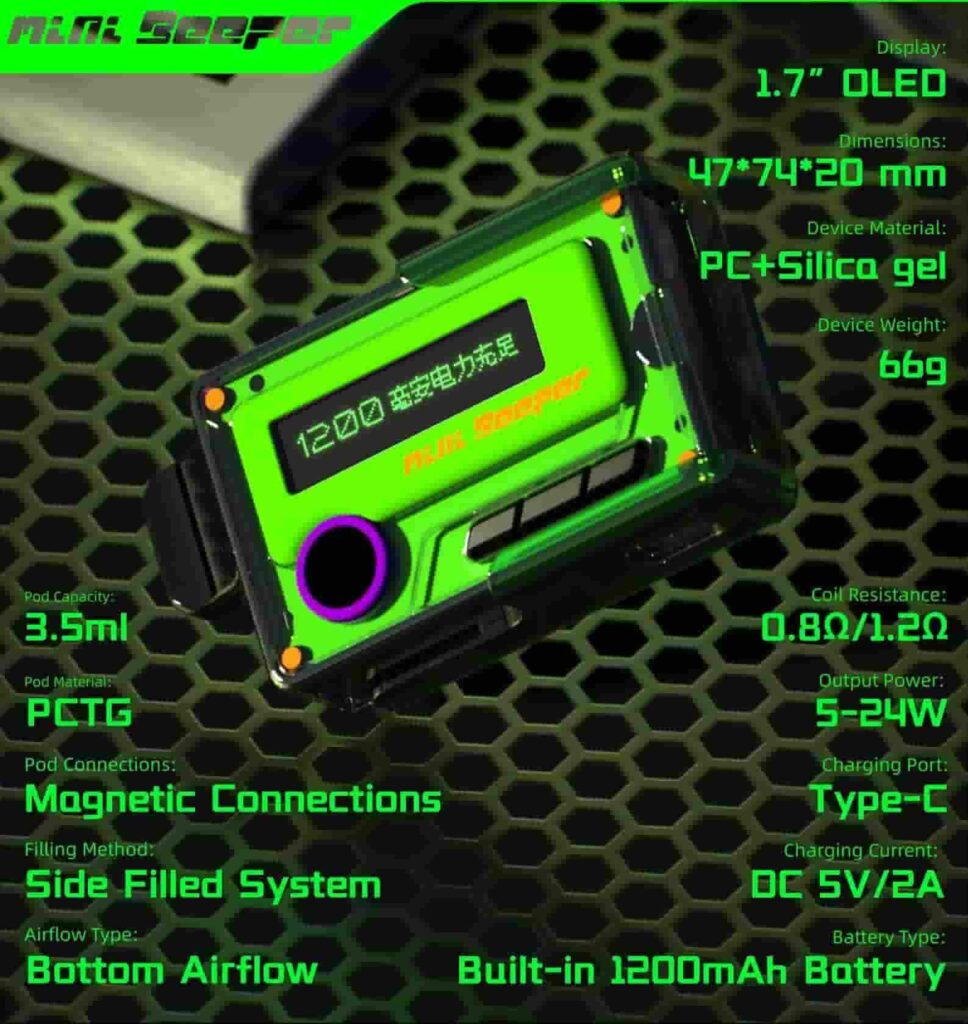 Mini Beeper Pod System Kit | 1200mAh 24W spec
