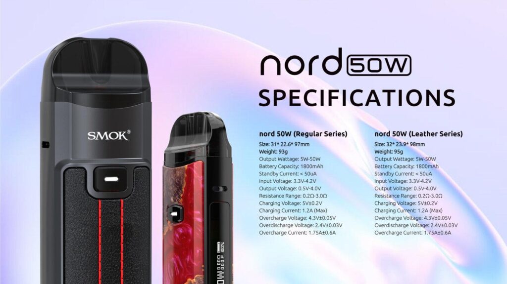 Nord 50W Kit | 1800mAh 50W spec